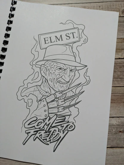 Classic Horror inspired colouring book