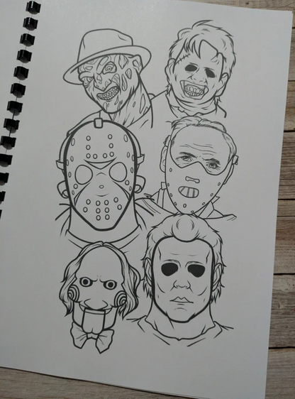Classic Horror inspired colouring book