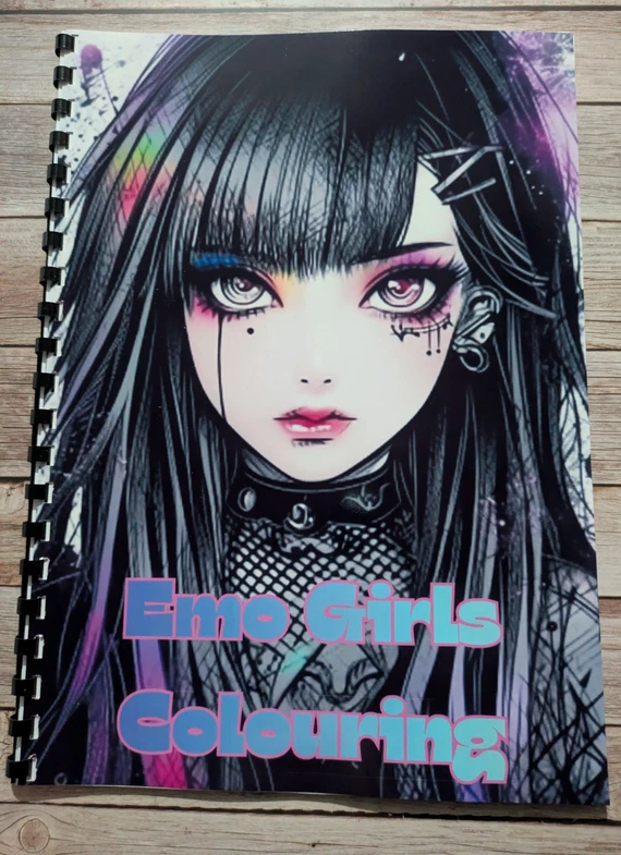 Emo Girls inspired colouring book
