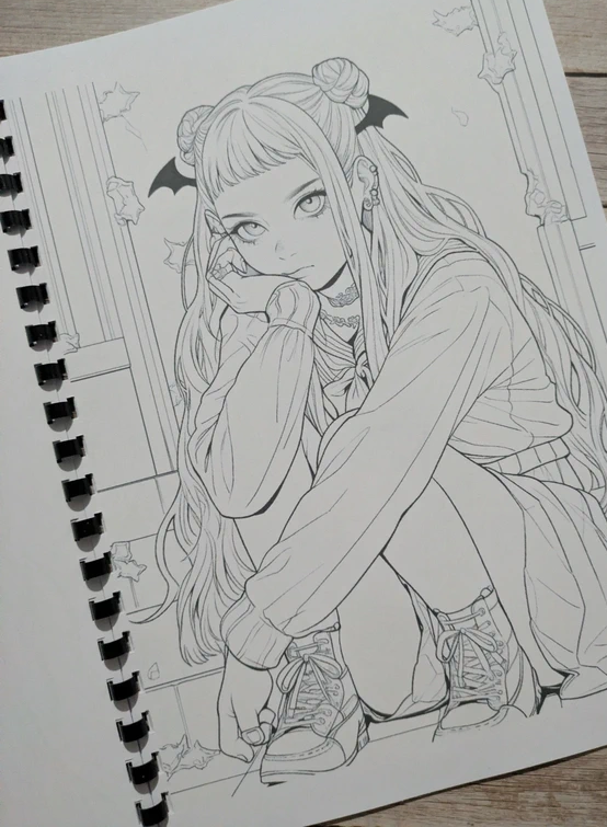 Emo Girls inspired colouring book