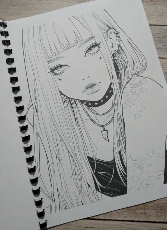 Emo Girls inspired colouring book