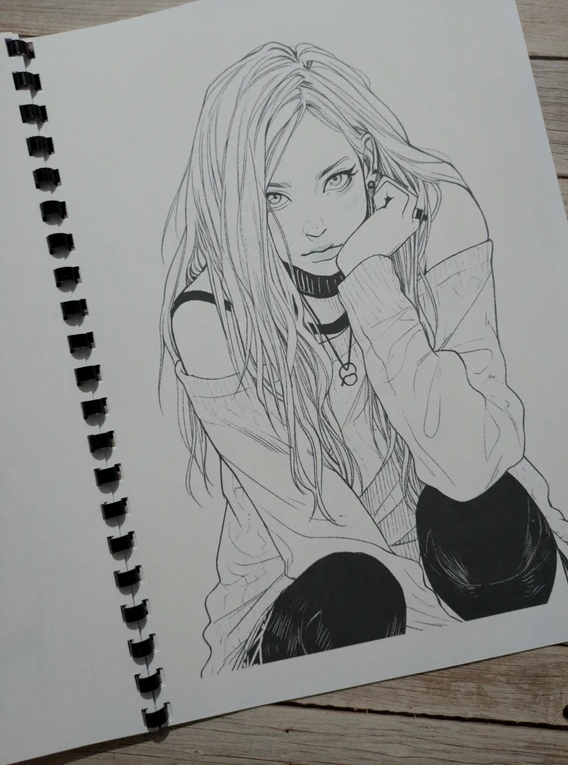 Emo Girls inspired colouring book