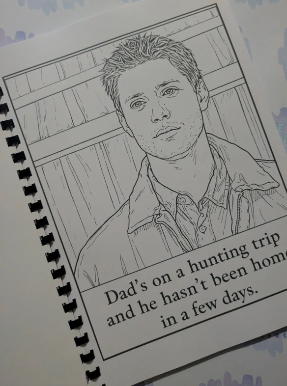 Supernatural inspired colouring book