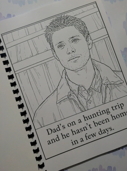 Supernatural inspired colouring book
