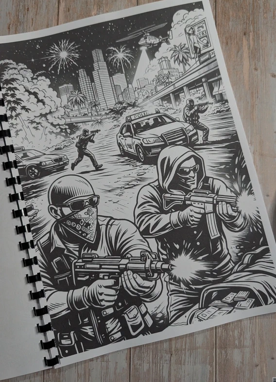 GTA inspired colouring book