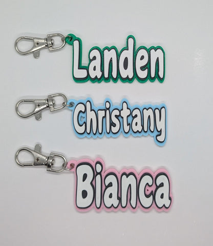 Custom 3D Printed Name Keychain: Personalized Bag Charm