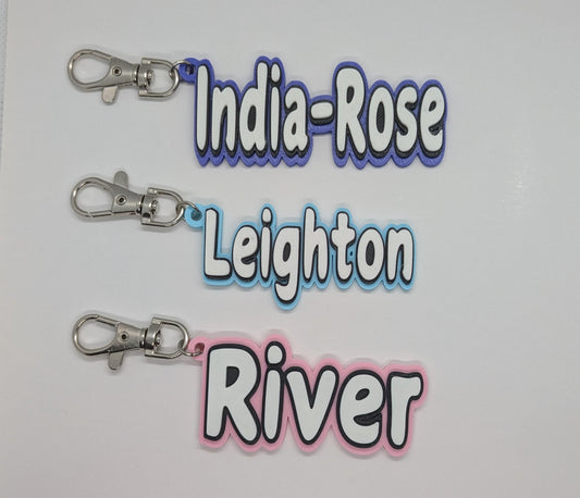 Custom 3D Printed Name Keychain: Personalized Bag Charm