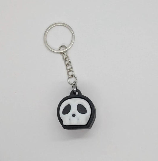 Small Skull Clicker Fidget – Spooky Cute 3D Printed Keychain Toy