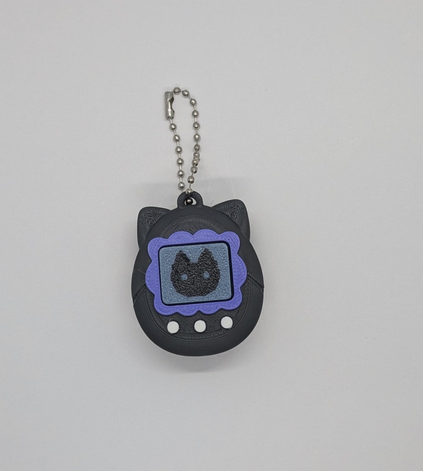 Cat Tamagotchi-Style Clicker Fidget – 3D Printed Keychain Toy