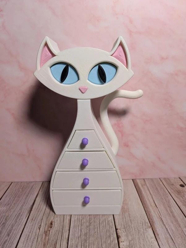 White Cat Mini Drawers – Trinket & Jewellery Storage