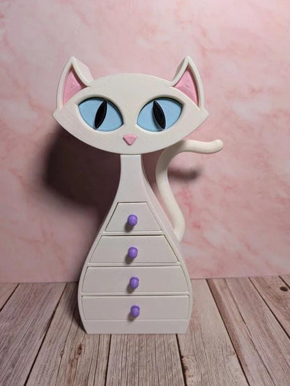 White Cat Mini Drawers – Trinket & Jewellery Storage