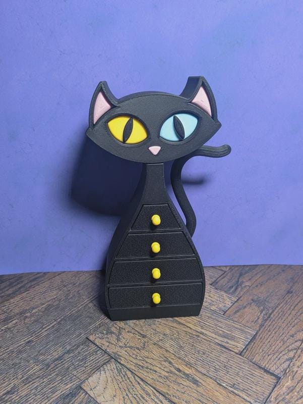 Black Cat Drawers – Heterochromia Eyes