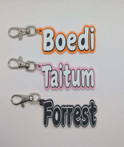 Custom 3D Printed Name Keychain: Personalized Bag Charm