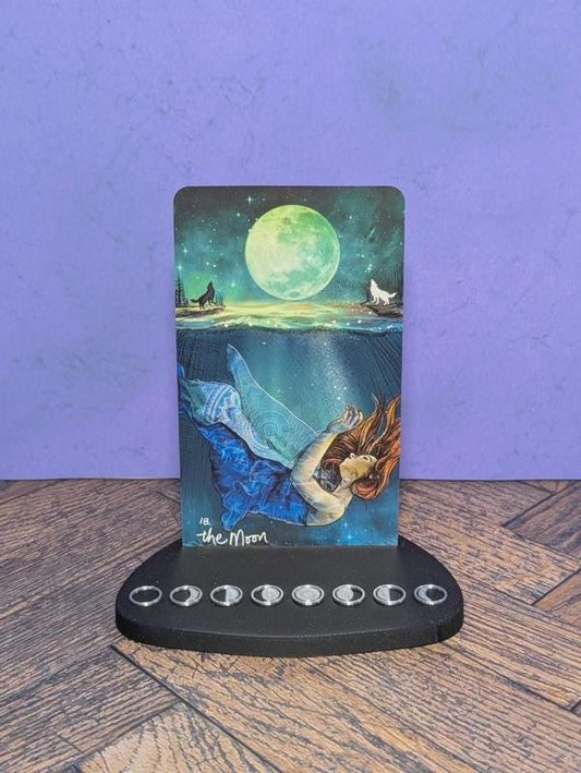 Moon Phase Compact Tarot Card Stand – Witchy Altar Décor